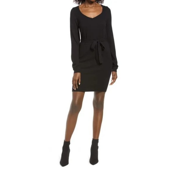 VERO MODA Karma Sweetheart Neck Long Sleeve Knit Dress - Picture 2 of 4